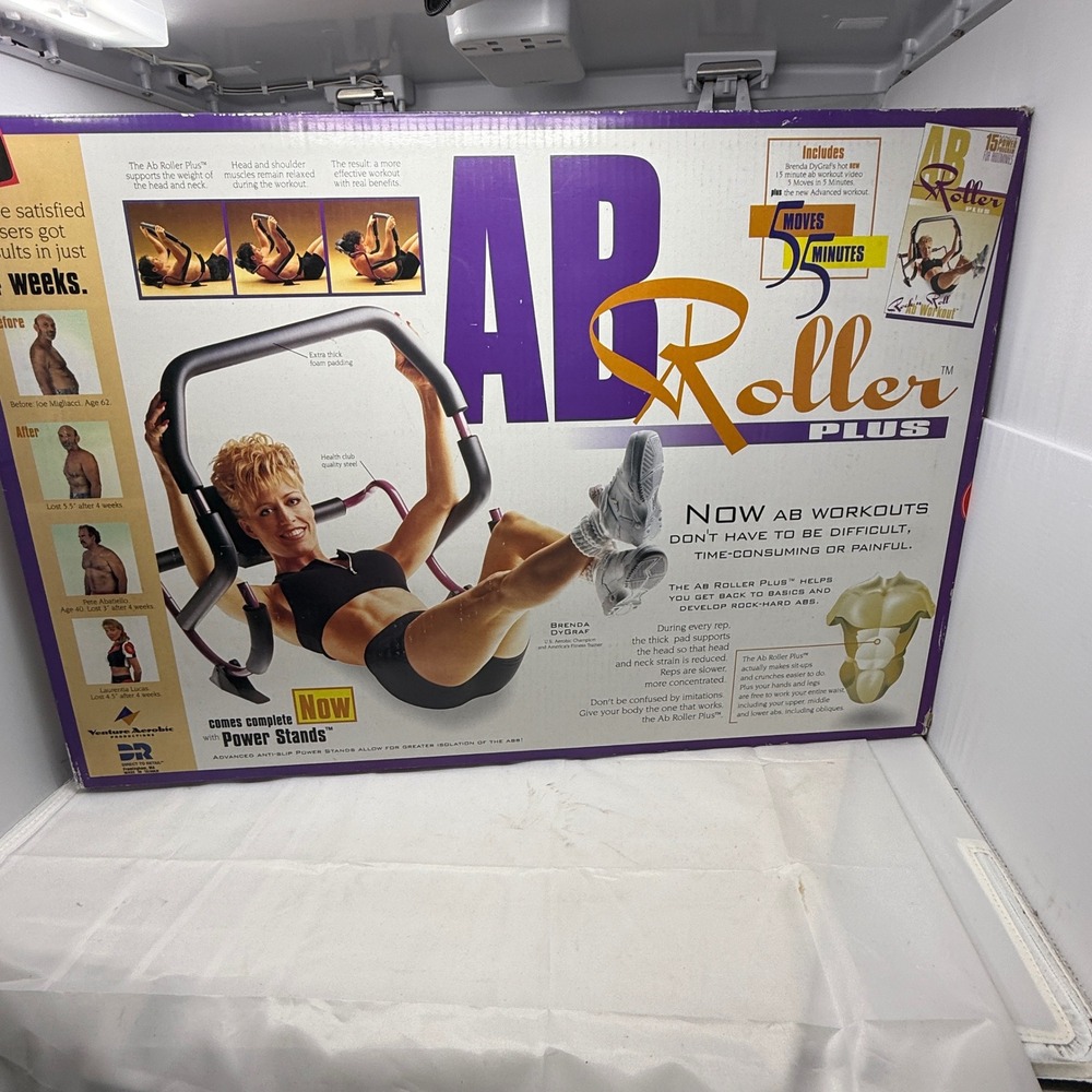 Ab Roller Portable Abdominal Exercise Adjustable W/Video Brenda Dygraf
NIB